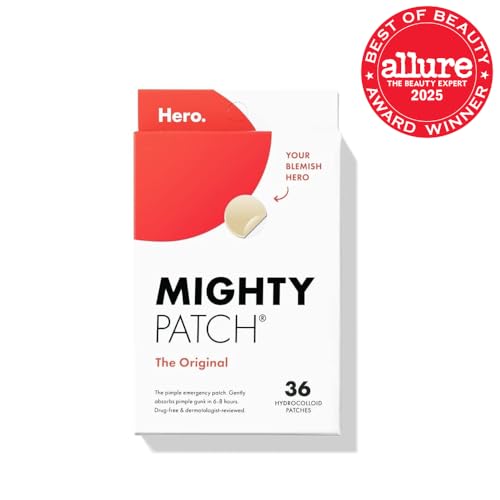 Mighty Patch™ Original by Hero Cosmetics – Hydrocolloid Spot Stickers for Face & Skin (36 Count)